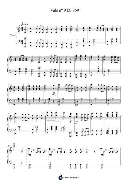 Vals Op. 69, No. 1 in A-flat Major Sheet Music by Franz Schubert-Arr.Babvieve Themew