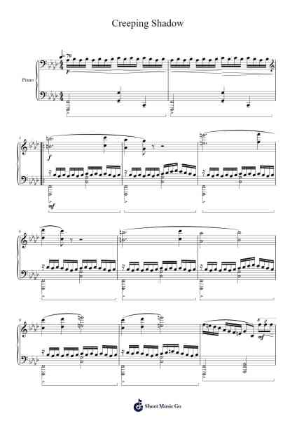Creeping Shadow Sheet Music by Kow Otani-Arr.Spenborg