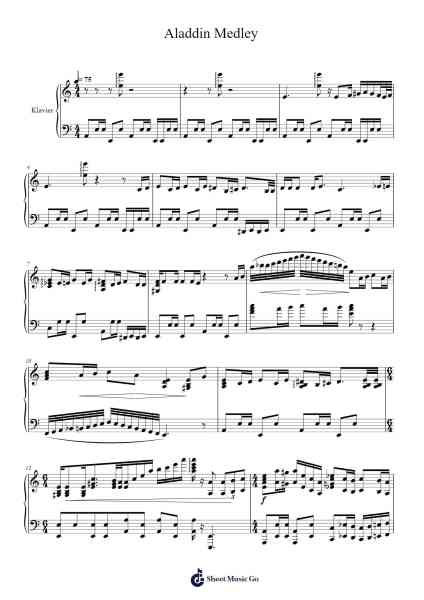 Aladdin Medley Sheet Music by undefined-Arr.Noelwyatt Northkay