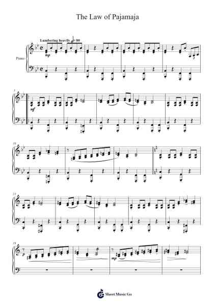 The Law of Pajamaja Sheet Music by Yoko Shimomura-Arr.Sidser