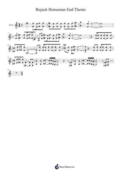 Bojack Horseman End Theme Sheet Music by Grouplove-Arr.Sibylvier Bilbins