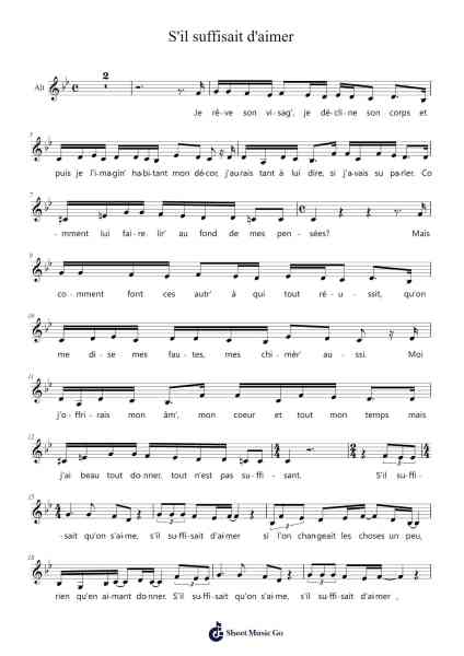 S'il suffisait d'aimer Sheet Music by Jean-Jacques Goldman-Arr.Cookeda