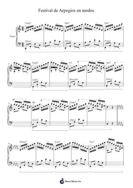 Festival de Arpegios en modos Sheet Music by Alberto Betancourt-Arr.Pipril