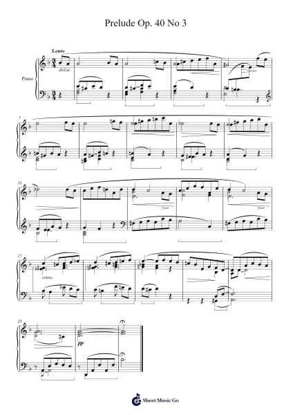Prelude Op. 40 No 3 Sheet Music by A. Lyadov-Arr.Kyleyy