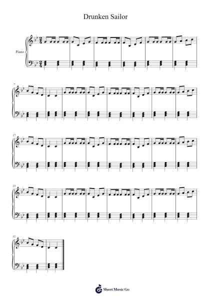 Drunken Sailor Sheet Music by Amber Lynn Carswell-Arr.Theopys