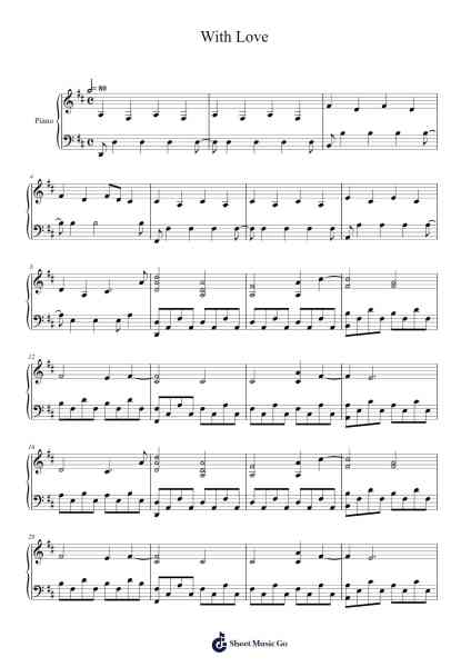 With Love Sheet Music by Christina Grimmie-Arr.Muthia Upsay