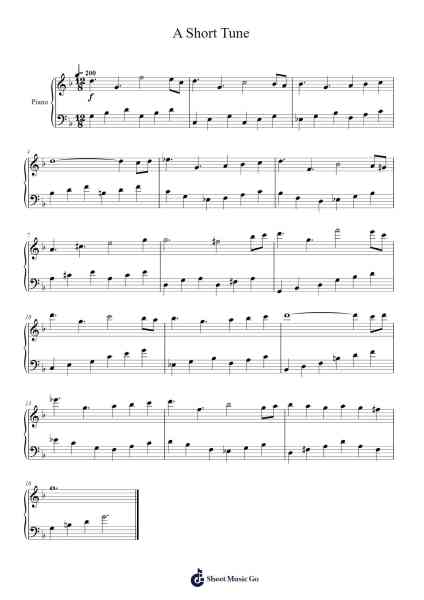A Short Tune Sheet Music by undefined-Arr.Mabloor Tourszy