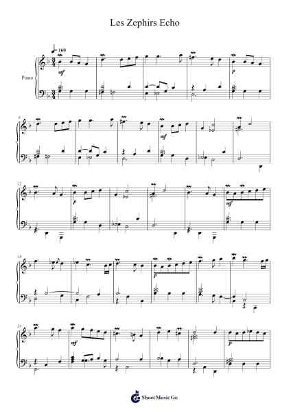 Les Zephirs Echo Sheet Music by Jean-Baptiste Lully-Arr.Hilye