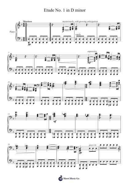 Etude No. 1 in D minor Sheet Music by Kevin Gibson-Arr.Efkirk