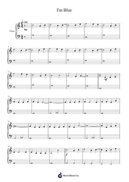 I'm Blue Sheet Music by undefined-Arr.Sampsteele