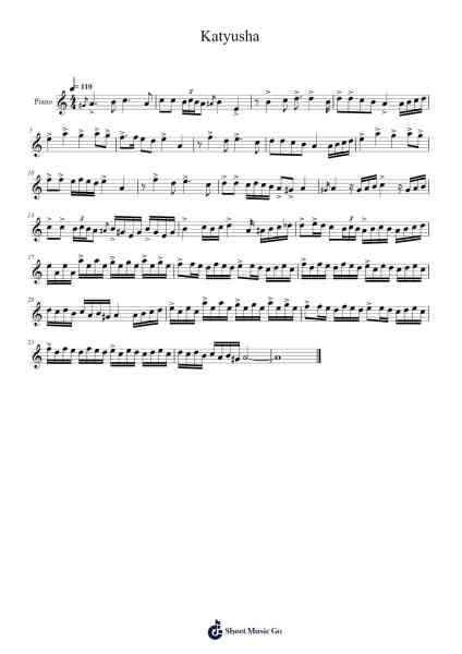 Katyusha Sheet Music by undefined-Arr.Holmesney Cliffcol