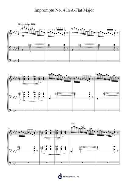 Impromptu in A-Flat Major, D. 899, No. 4 Sheet Music by Franz Schubert-Arr.Peathew Odeshua
