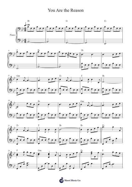 You Are the Reason Sheet Music by Swinthia-Arr.Wyann Ianli