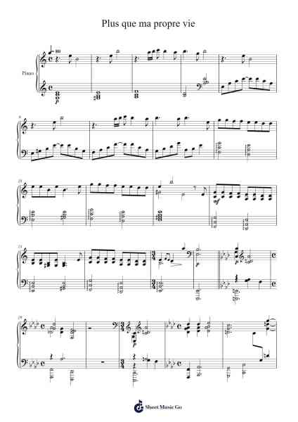 Plus que ma propre vie Sheet Music by Carter Burwell-Arr.Joeswift Mcyves