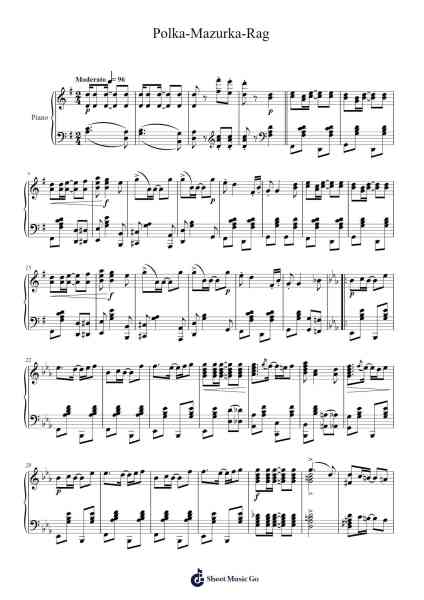 Polka-Mazurka-Rag Sheet Music by John Lambert/Johann Strauss, Jr.-Arr.Ronglenn