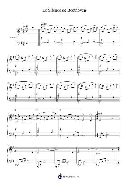 Le Silence de Beethoven Sheet Music by Ernesto Cortazar-Arr.Lopeare