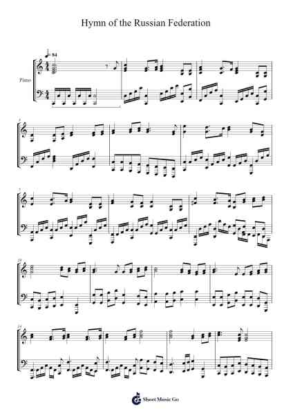 Hymn of the Russian Federation Sheet Music by Alexander Alexandrov-Arr.Leighruth