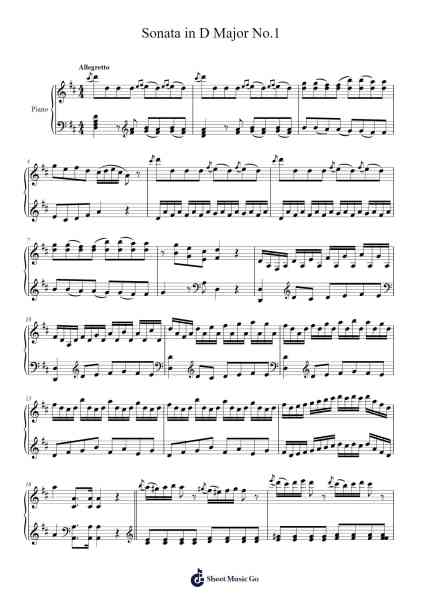 Sonata in D Major No.1 Sheet Music by Haydn-Arr.Junegia Wato