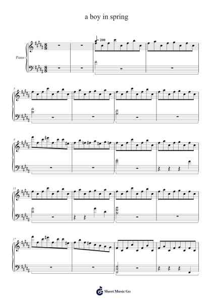 a boy in spring Sheet Music by undefined-Arr.Childdy Whitkin