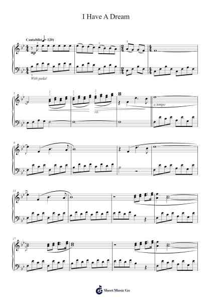 I Have A Dream Sheet Music by ABBA-Arr.Leoduke Hodwey