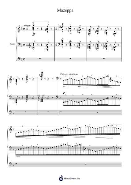 Transcendental Études, S. 139: No. 4 in D Minor, "Mazeppa" Sheet Music by Franz Liszt-Arr.Rooryl Petnoel
