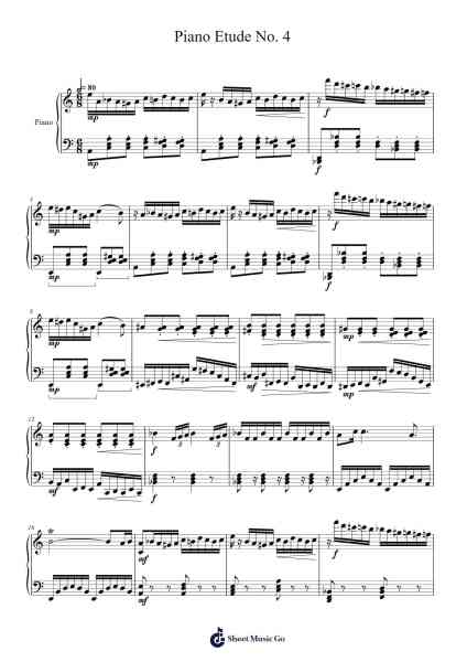 Piano Etude No. 4 Sheet Music by Jan Cowell-Arr.Fasil Murseph