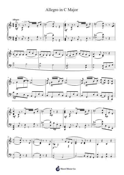 Allegro in C Major Sheet Music by undefined-Arr.Ciscer Georyale