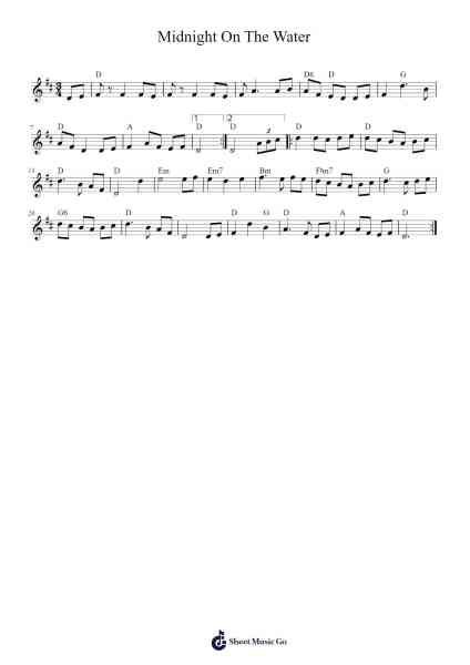 Midnight On The Water Sheet Music by undefined-Arr.Wildjack