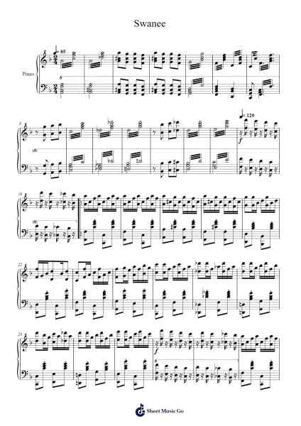 Swanee Sheet Music by George Gershwin-Arr.Hulstone Lilsper