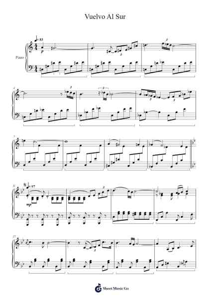 Vuelvo Al Sur Sheet Music by undefined-Arr.Sonfy Strasie