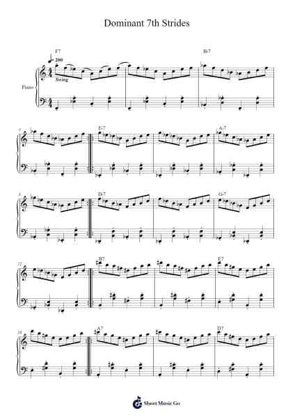 Dominant 7th Strides Sheet Music by Thomas L.S. Pang-Arr.Benga