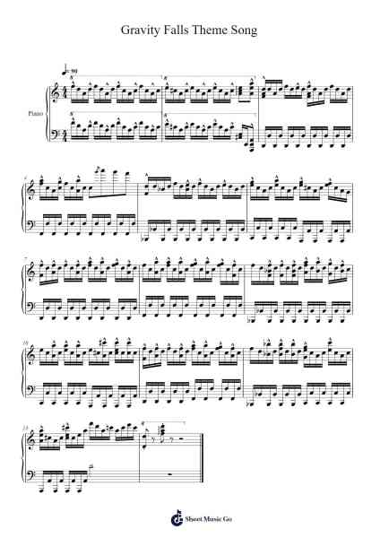 Gravity Falls Theme Song Sheet Music by Holtwy-Arr.Humglas Leathus