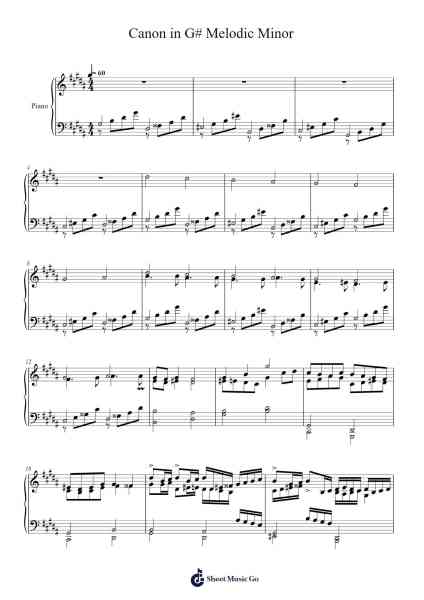 Canon in G# Melodic Minor Sheet Music by undefined-Arr.Scripla Brookfe