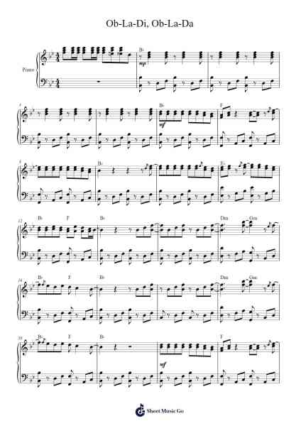 Ob-La-Di, Ob-La-Da Sheet Music by The Beatles-Arr.Ruthives Sibylxy
