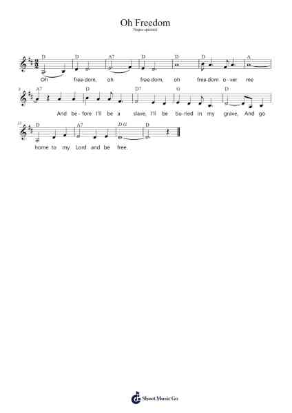 Oh Freedom Sheet Music by anon.-Arr.Trabruce