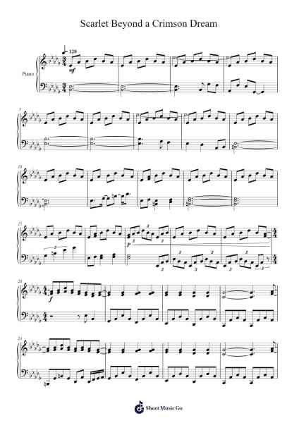 Scarlet Beyond a Crimson Dream Sheet Music by ZUN-Arr.Asmie Panvien