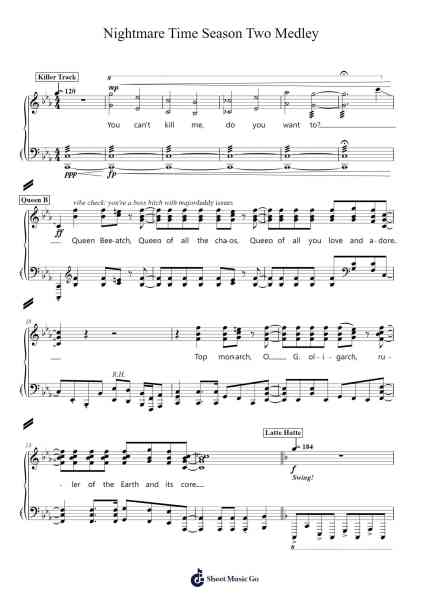 Nightmare Time Season Two Medley Sheet Music by Jeff Blim-Arr.Taters Jonkyle