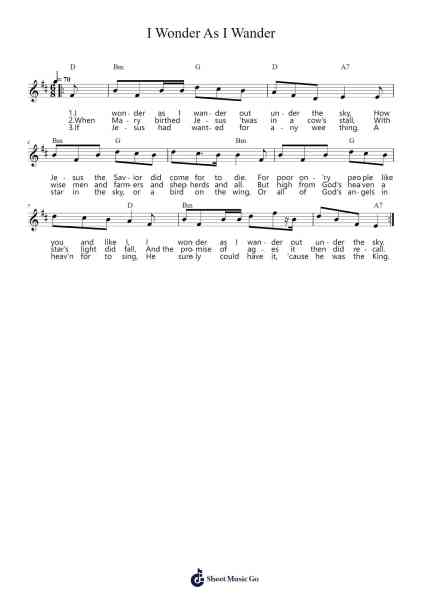 I Wonder As I Wander Sheet Music by undefined-Arr.Asdict