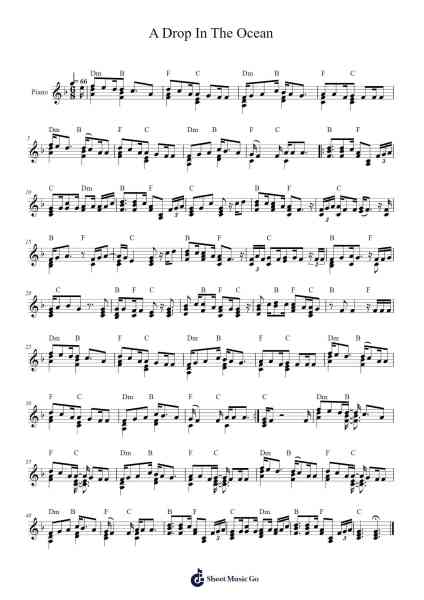 A Drop In The Ocean Sheet Music by DeFrance/Meowss-Arr.Shawqe Bryy
