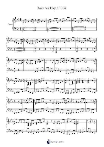 Another Day of Sun Sheet Music by Justin Hurwitz-Arr.Hewgy Fowearl