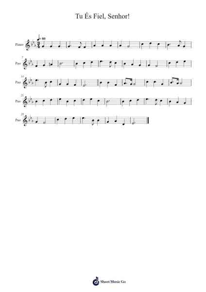 Tu És Fiel, Senhor! Sheet Music by T.O.C./J.S./L.B./H.S.-Arr.Canor