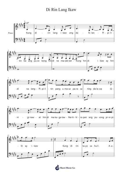 Di Rin Lang Ikaw Sheet Music by December Avenue-Arr.Herkyle