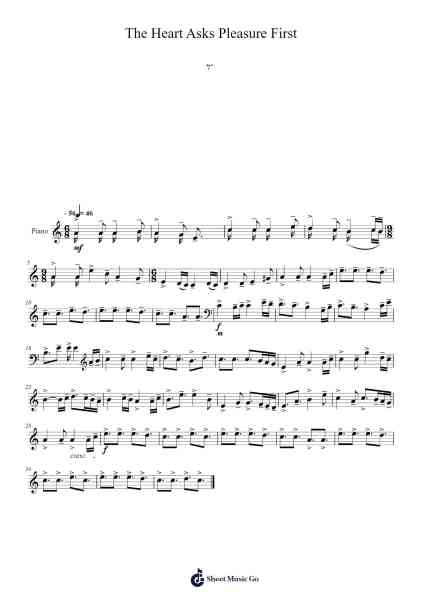 The Heart Asks Pleasure First Sheet Music by Michael Nyman-Arr.Roxanses Newmorse