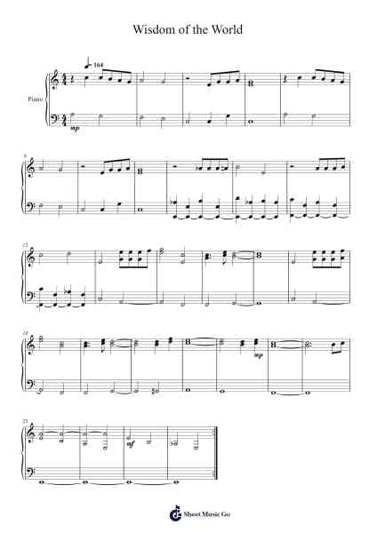 Wisdom of the World Sheet Music by Keiichi Suzuki/Hirokazu Tanaka-Arr.Keatsrid Burnsgo