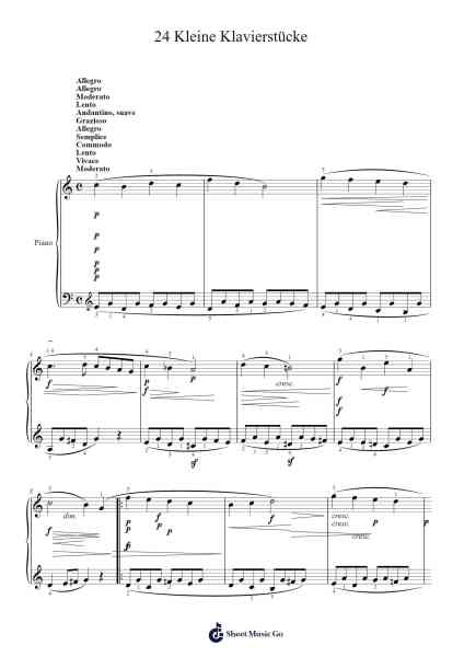 24 Kleine Klavierstücke für den Unterricht, Op.81 Sheet Music by Nicolai von Wilm-Arr.Hawat