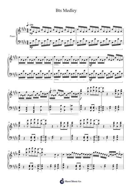 Bts Medley Sheet Music by undefined-Arr.Larfox Efquinn
