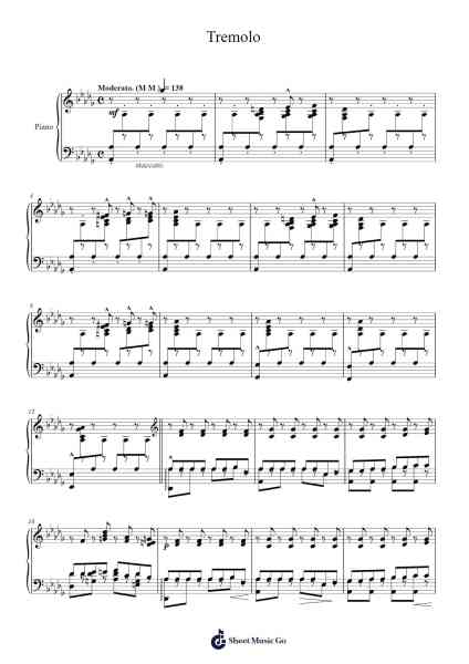 Tremolo Sheet Music by Louis Moreau Gottschalk-Arr.Morsedric