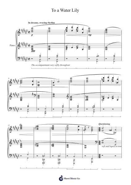 To a Water Lily Sheet Music by Edward MacDowell-Arr.Krisrol Petthew