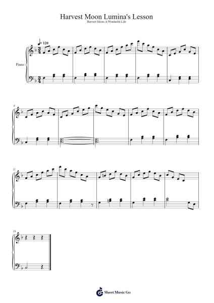 Harvest Moon Lumina's Lesson Sheet Music by undefined-Arr.Wanje Phoefra