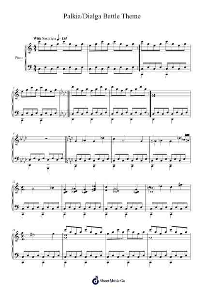 Palkia/Dialga Battle Theme Sheet Music by undefined-Arr.Scottcy Bachfinn